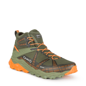 AKU - Scarpe Hike and fly - Flyrock Mid GTX Verde Militare-Arancio